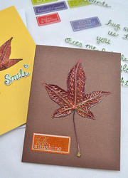 Dimensional Fall Leaf Notecards